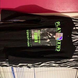 Neon green and black t shirt dress